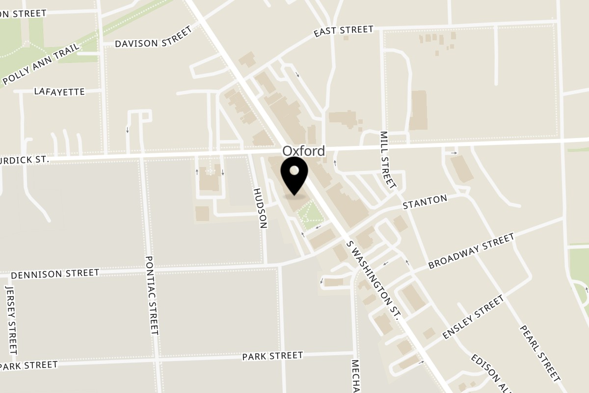 Map showing the location of Casa Real Oxford on 21 S Washington St in Oxford